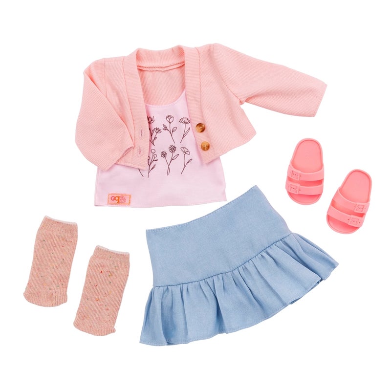 Our Generation - Country Charm Pink Sweater with Ruffle Skirt Outfit for 18 Inch Dolls - BD30542Z - Image 1